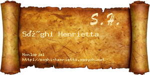 Sághi Henrietta névjegykártya